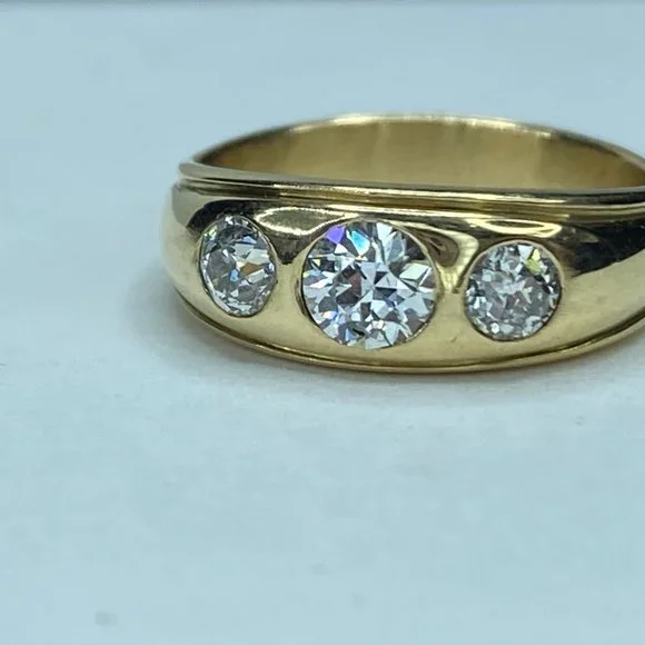 Appraised $4,395 14K yellow gold 1.0ct G/VS1 Euro cut Diamond ring band 5.0g s7